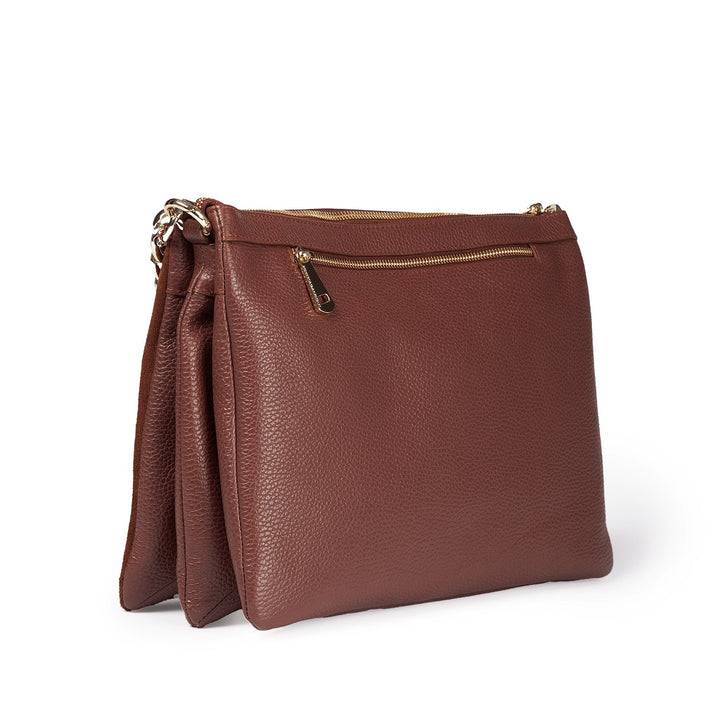 Roberta Gandolfi Alice large borsa in camoscio e pelle martellata con tracolla regolabile e staccabile Sconti questo mese