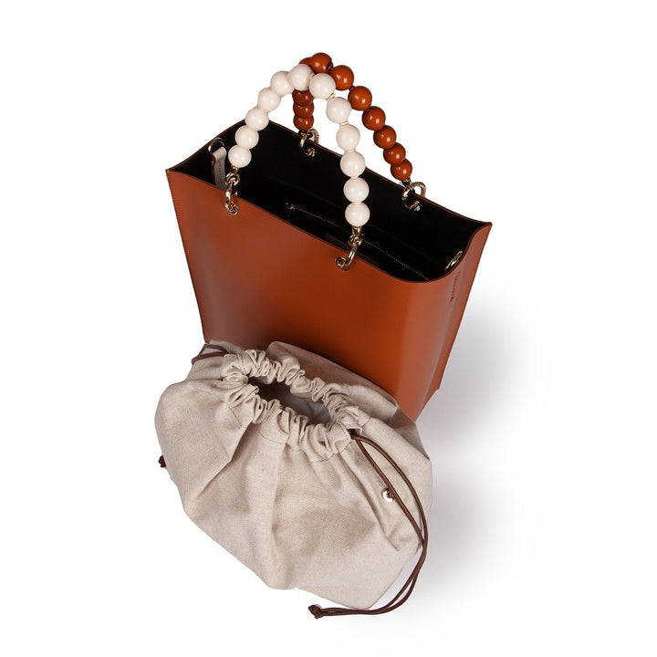 Roberta Gandolfi Zoe Tote bag in pelle bicolor e manicI gioiello Prezzo Ridotto