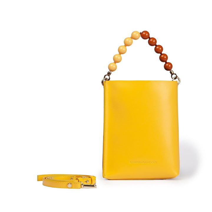 Roberta Gandolfi Zoe mini bag in pelle bicolor e manico gioiello Convenienza