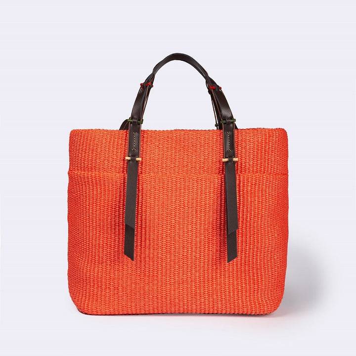 Roberta Gandolfi Fernanda Tote in rafia con finiture in pelle di vitello a doppia portabilità mano o shopping Online