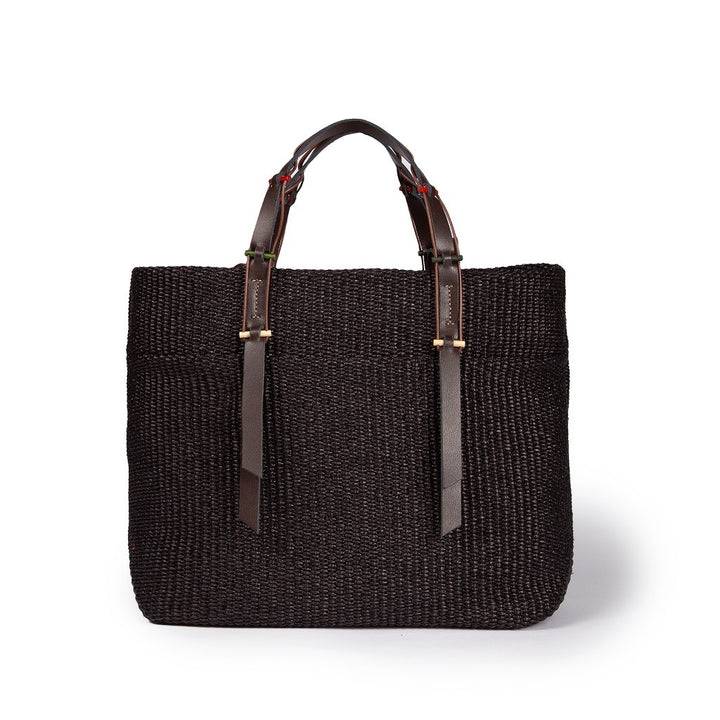 Roberta Gandolfi Fernanda Tote in rafia con finiture in pelle di vitello a doppia portabilità mano o shopping Outlet