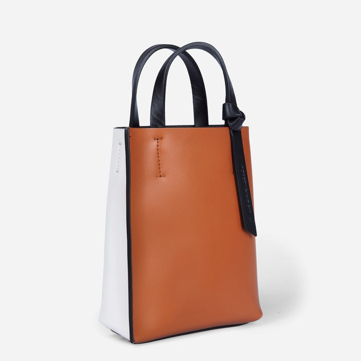 Roberta Gandolfi Cinzia Mini bag in pelle bicolor e tracolla staccabile Offerta esclusiva