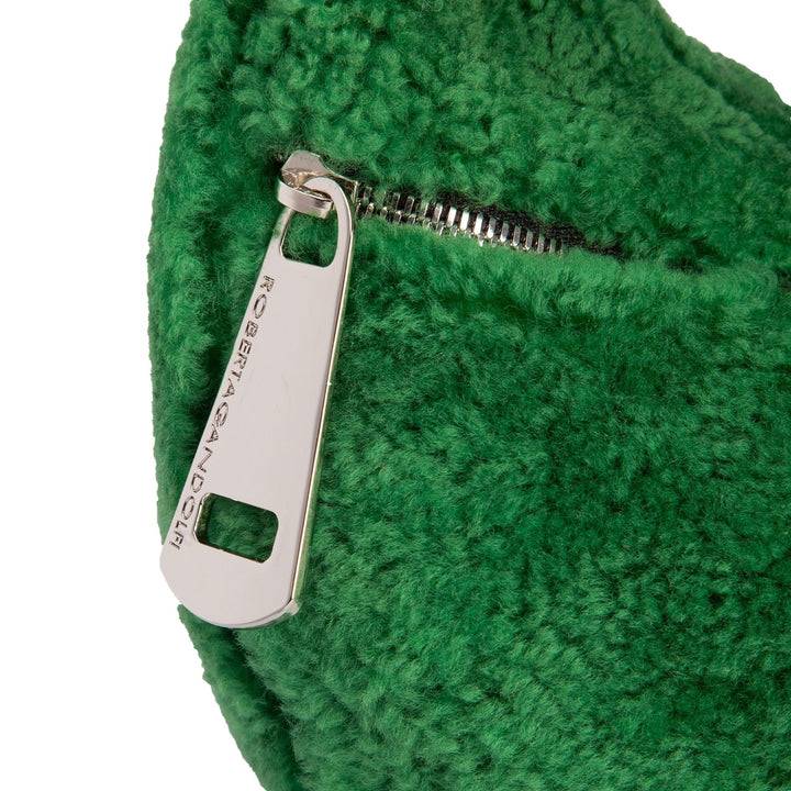 Roberta Gandolfi Bunny Teddy mini bag in shearling con tracolla in pelle staccabile Ritorno libero