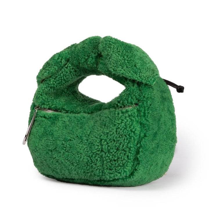 Roberta Gandolfi Bunny Teddy mini bag in shearling con tracolla in pelle staccabile Ritorno libero