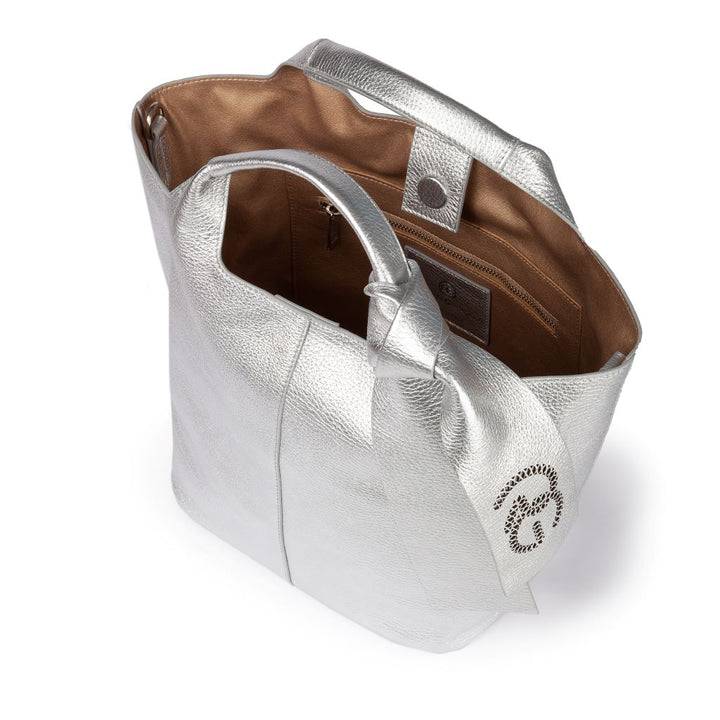 Roberta Gandolfi Maia handbag borsa a mano in pelle martellata e tracolla staccabile Fino al 65% di sconto
