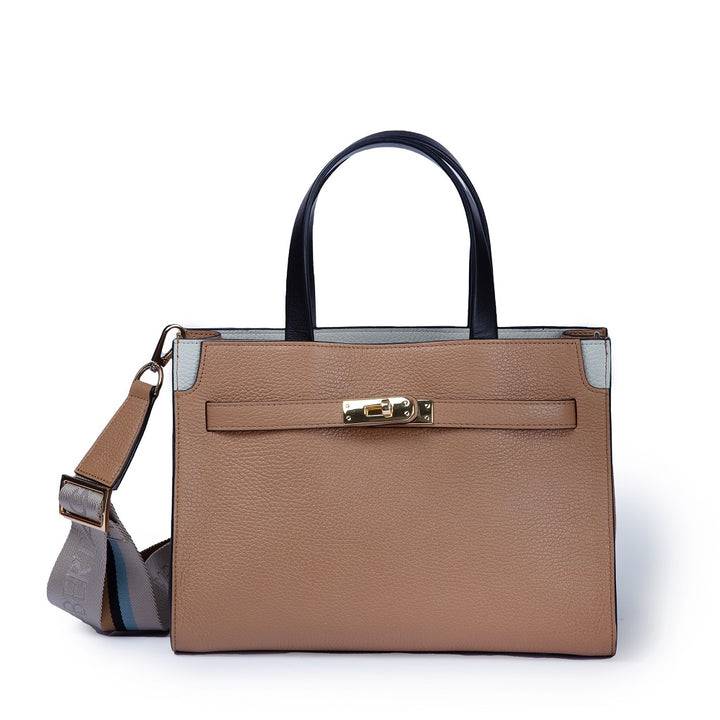 Roberta Gandolfi Frida Handbag in pelle martellata con tracolla logata in tessuto regolabile Fino al 55% di sconto
