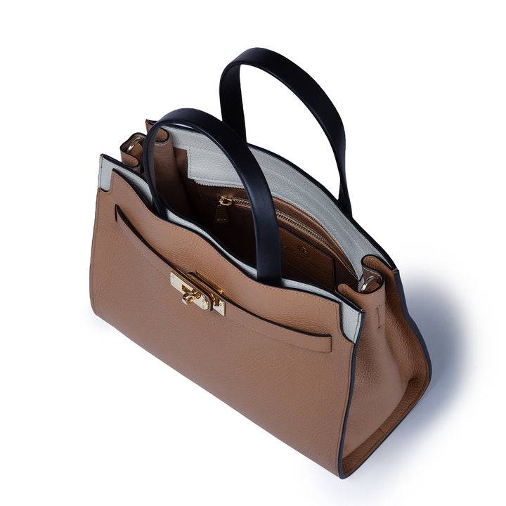 Roberta Gandolfi Frida Handbag in pelle martellata con tracolla logata in tessuto regolabile Fino al 55% di sconto