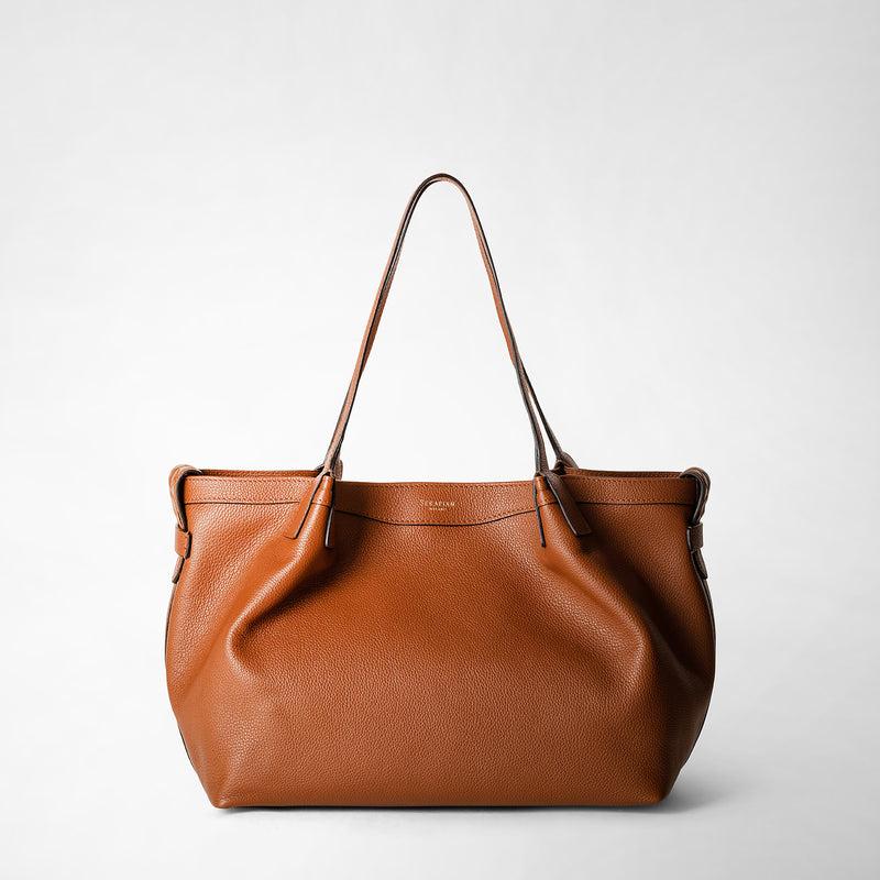Serapian Tote bag secret piccola in pelle rugiada cuoio Shopping Online
