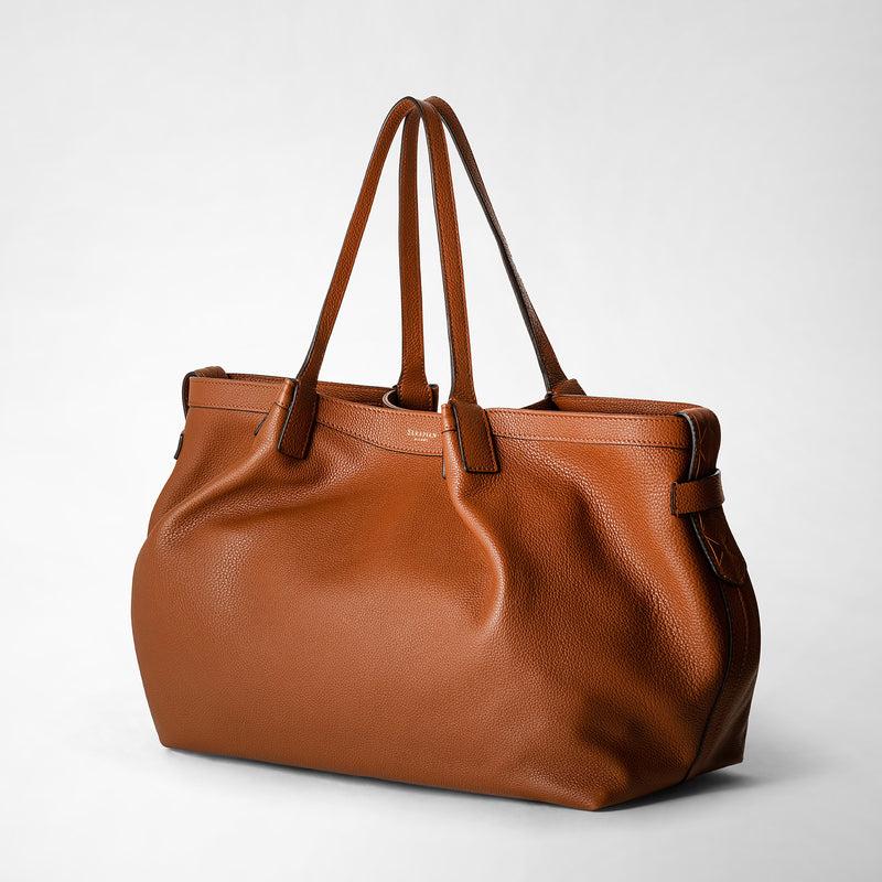 Serapian Tote bag secret in pelle rugiada cuoio Novità