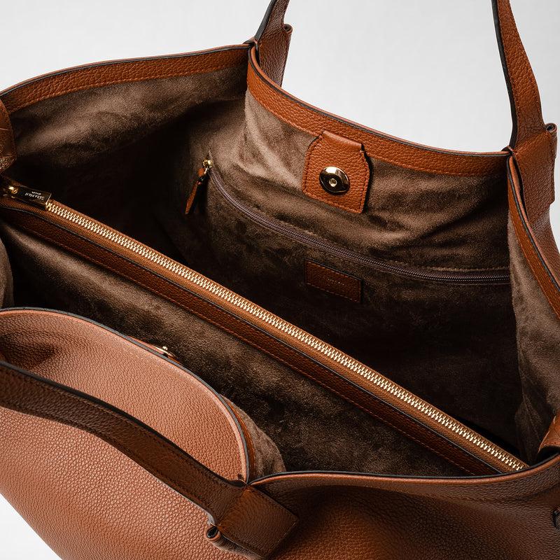 Serapian Tote bag secret in pelle rugiada cuoio Novità