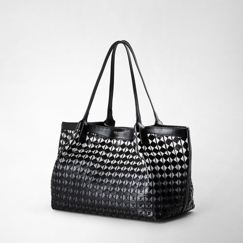 Serapian Tote bag secret piccola in mosaico chiaroscuro Offerta