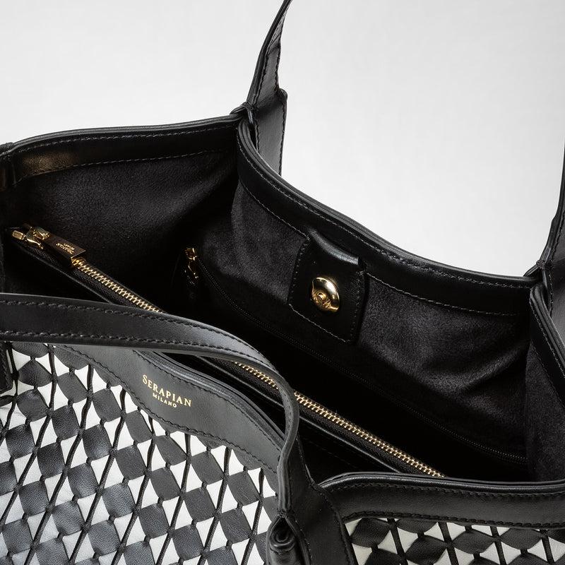 Serapian Tote bag secret piccola in mosaico chiaroscuro Offerta