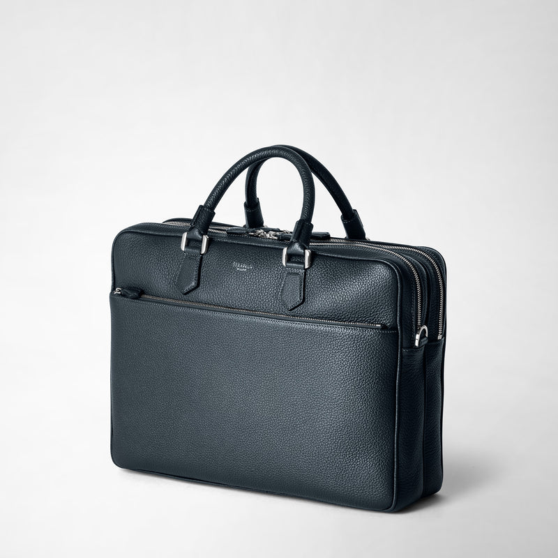 Serapian Borsa business grande in pelle cachemire blu navy Offerte