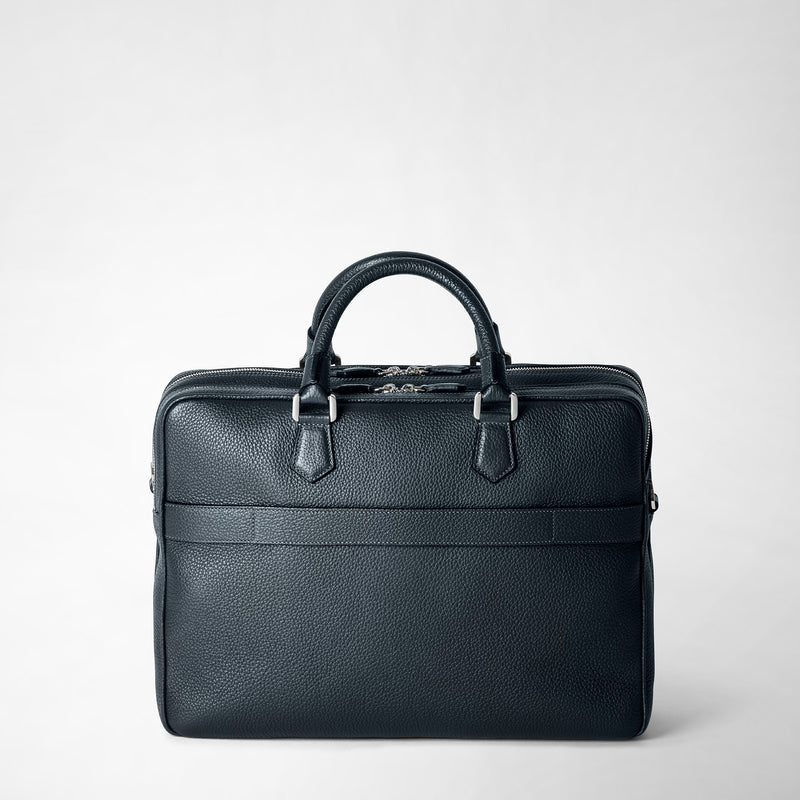 Serapian Borsa business grande in pelle cachemire blu navy Offerte