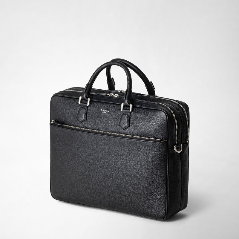 Serapian Borsa business grande in pelle cachemire nera Hotsell