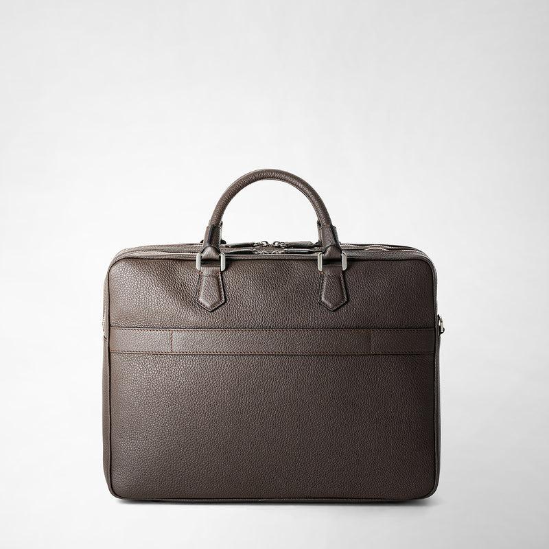 Serapian Borsa business grande in pelle cachemire espresso Vendita Calda