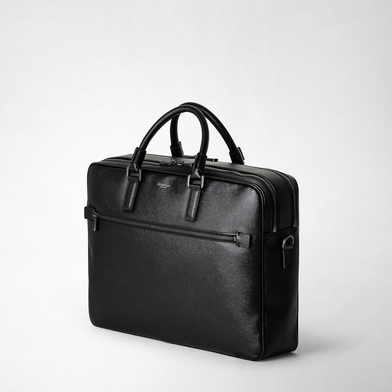 Serapian Borsa business doppio scomparto pelle evoluzione nero Negozio