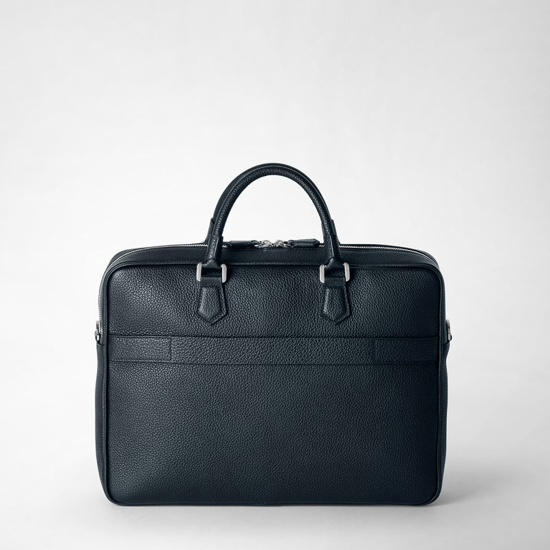 Serapian Borsa business slim in pelle cachemire blu navy Moda