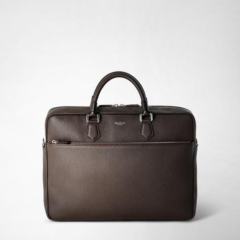 Serapian Borsa business slim in pelle cachemire espresso 2025