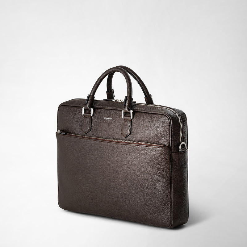 Serapian Borsa business slim in pelle cachemire espresso 2025