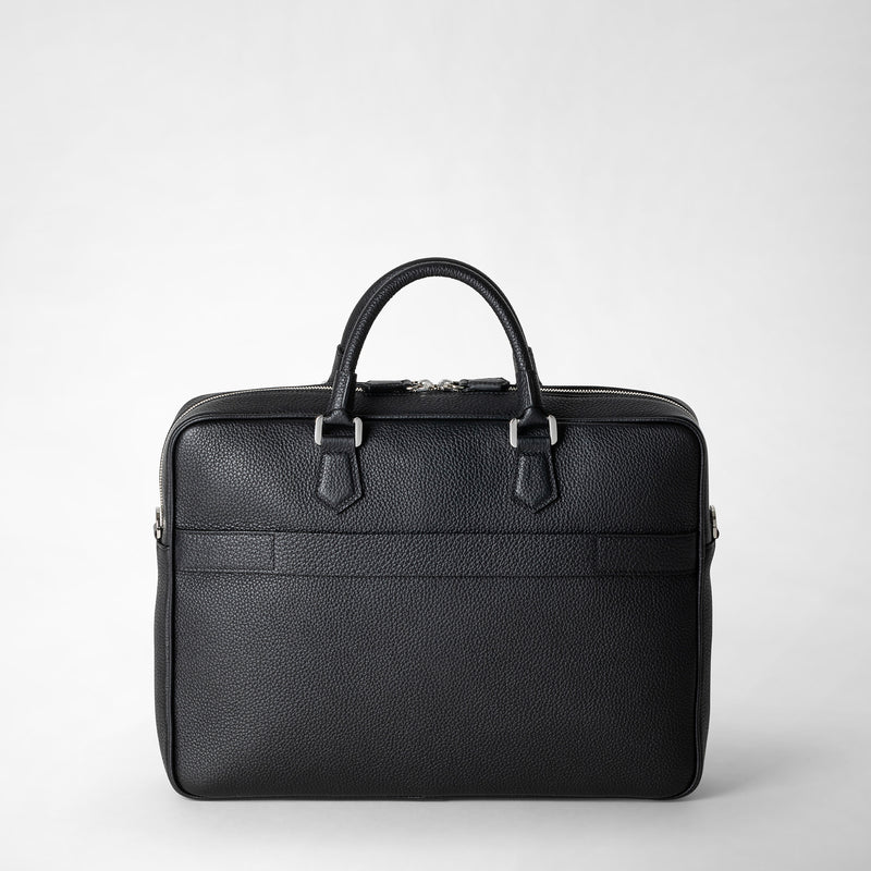 Serapian Borsa business slim in pelle cachemire nero Italy