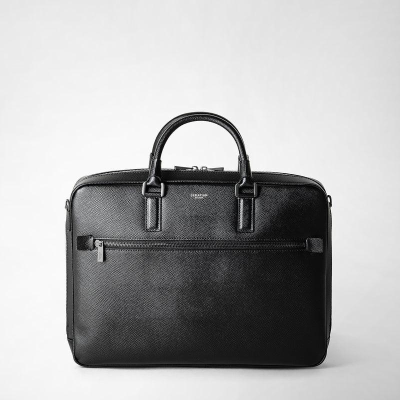 Serapian Borsa business slim in pelle evoluzione nero Italia