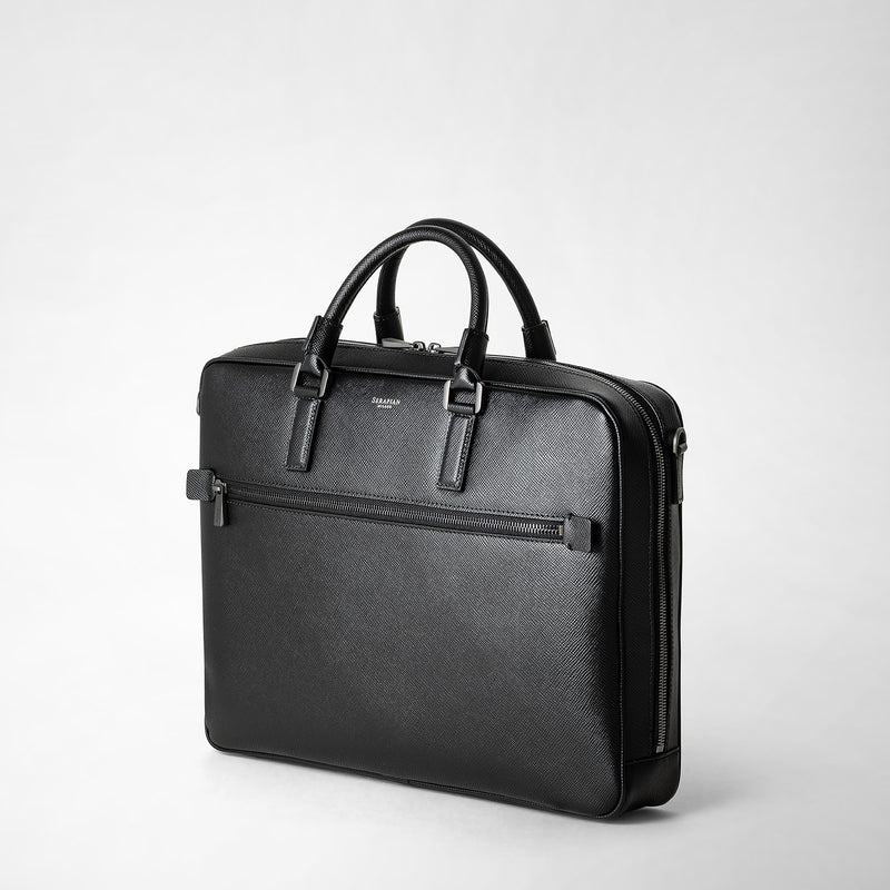 Serapian Borsa business slim in pelle evoluzione nero Italia