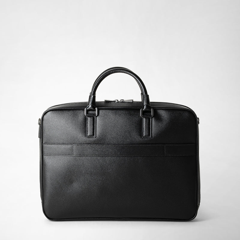 Serapian Borsa business slim in pelle evoluzione nero Italia