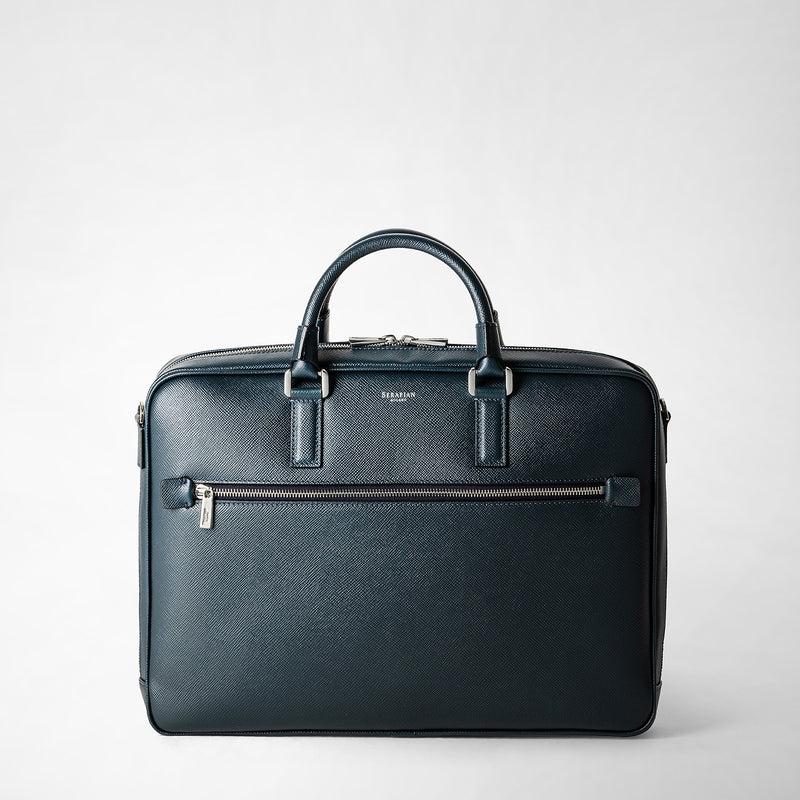 Serapian Borsa business slim in pelle evoluzione blu navy 2025