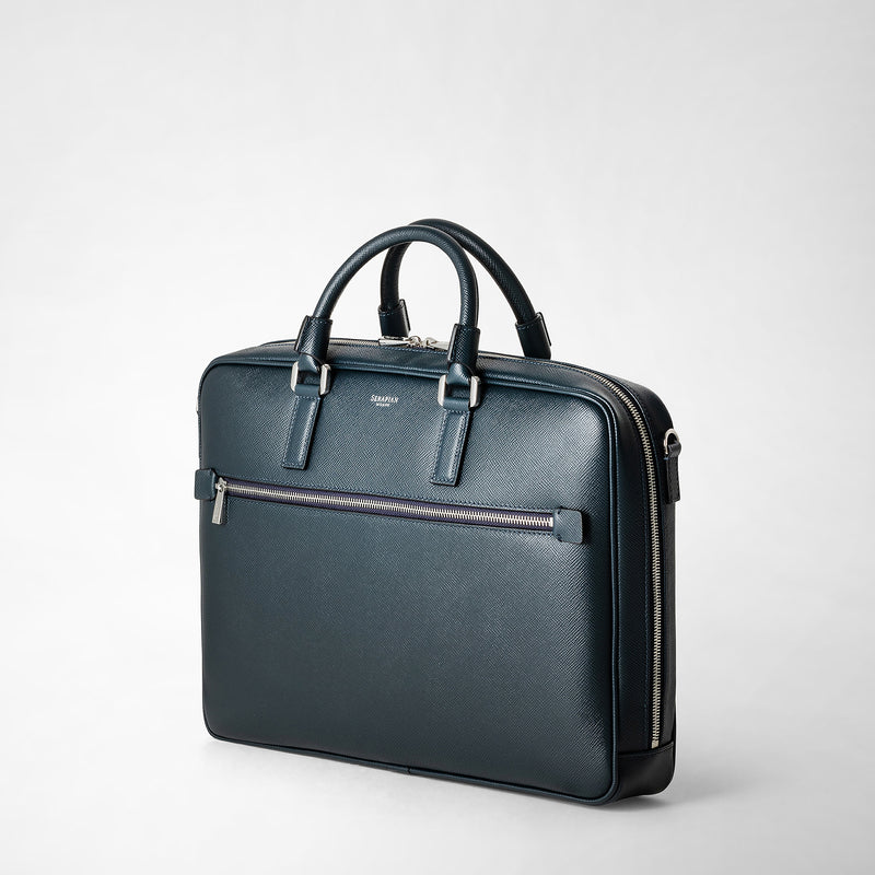 Serapian Borsa business slim in pelle evoluzione blu navy 2025