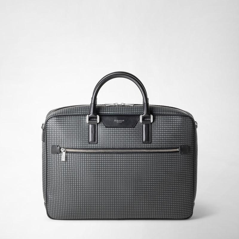 Serapian Borsa business slim in stepan asfalto-nero In Linea