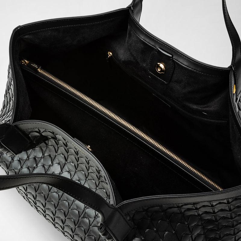 Serapian Tote bag secret in mosaico nero Soddisfazione Garantita