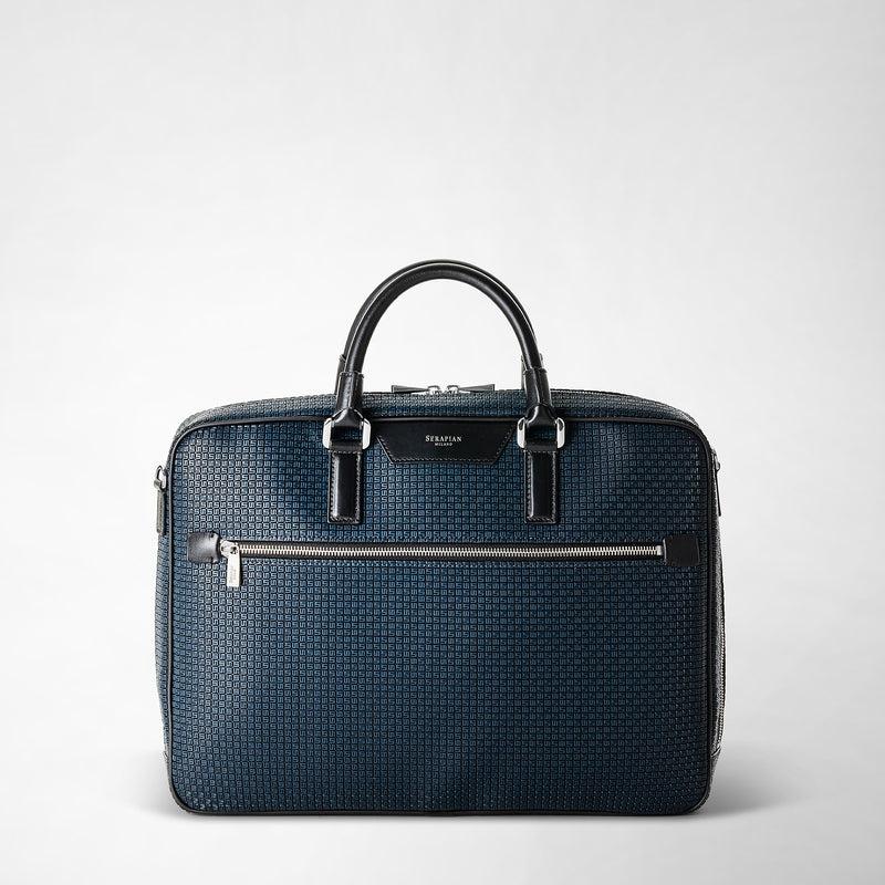 Serapian Borsa business slim in stepan blu oceano-nero Sottocosto