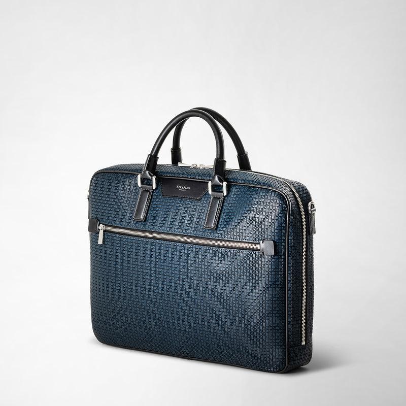 Serapian Borsa business slim in stepan blu oceano-nero Sottocosto
