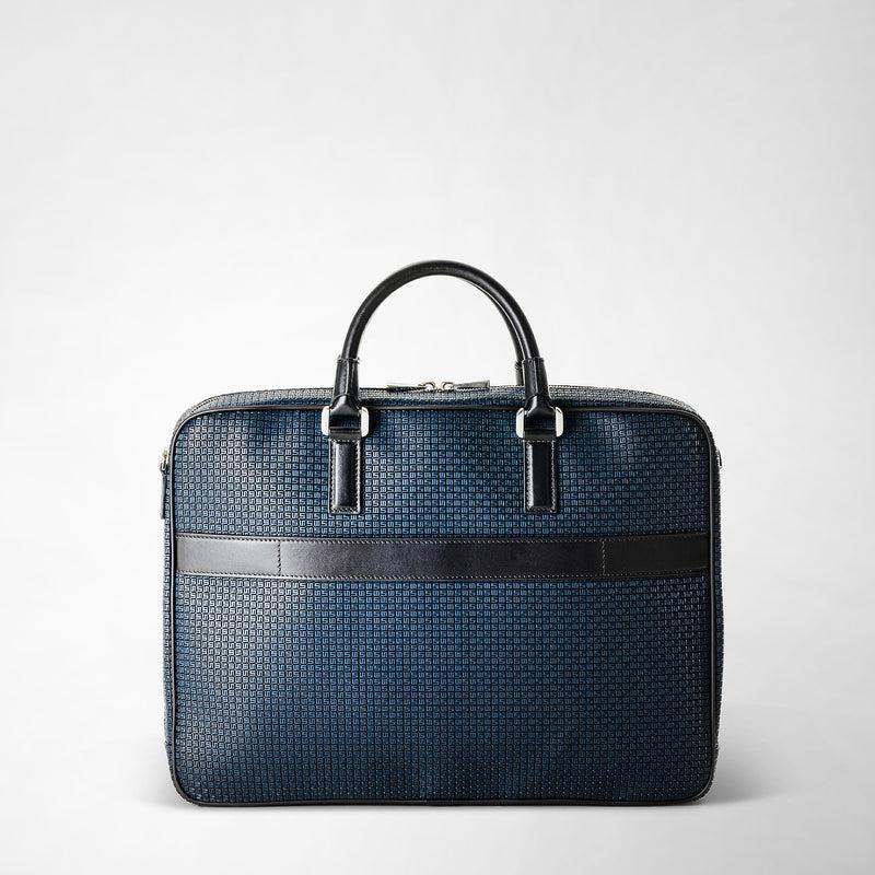 Serapian Borsa business slim in stepan blu oceano-nero Sottocosto