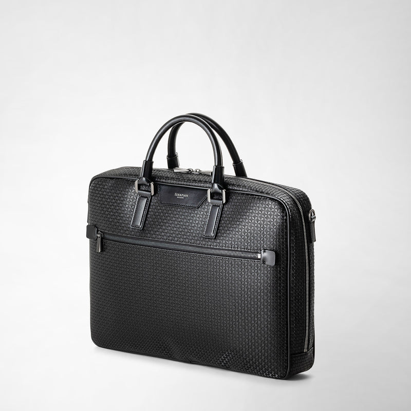 Serapian Borsa business slim in stepan nero-nero eclissi Vendite stagionali