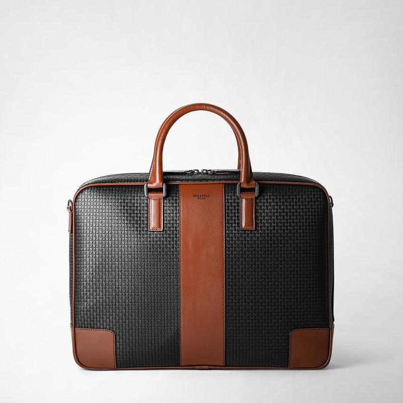 Serapian Borsa business slim in stepan nero cuoio Novità