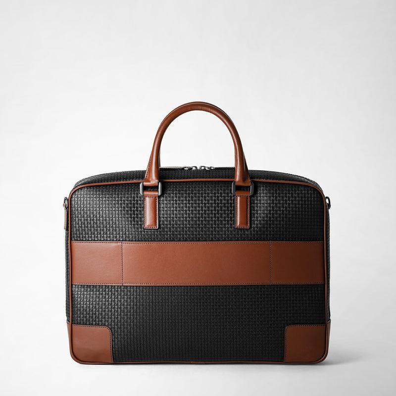 Serapian Borsa business slim in stepan nero cuoio Novità