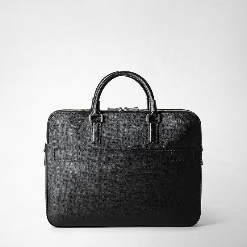 Serapian Borsa business slim doppia zip pelle evoluzione nero Sconto