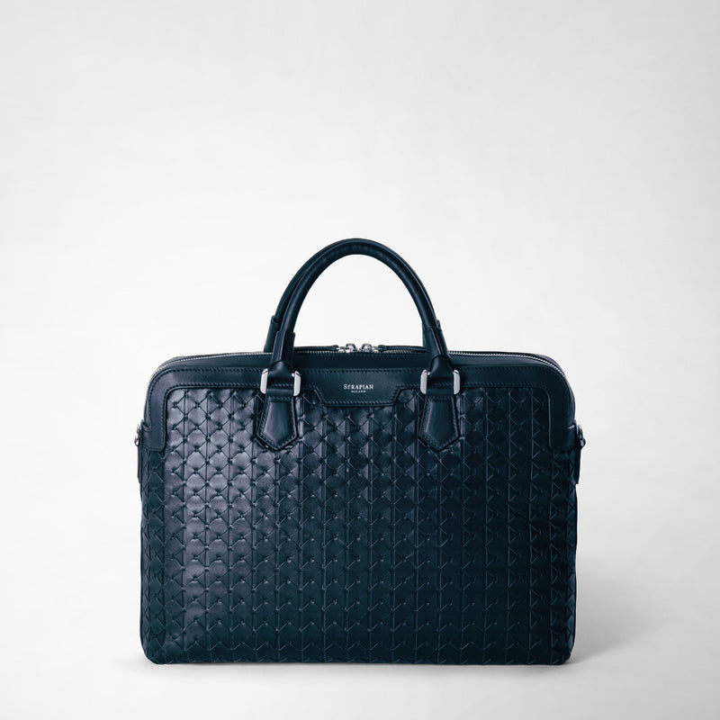 Serapian Extra slim briefcase in mosaico navy blue Online