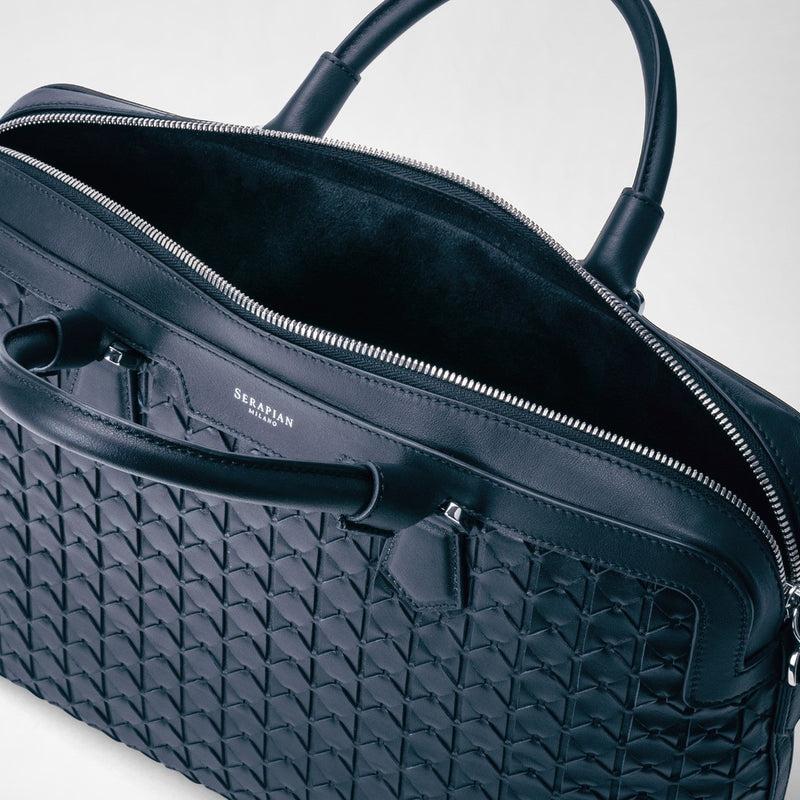 Serapian Extra slim briefcase in mosaico navy blue Online