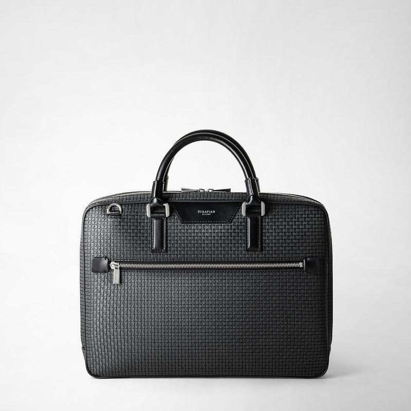 Serapian Borsa business extra slim in stepan asfalto-nero In Vendita
