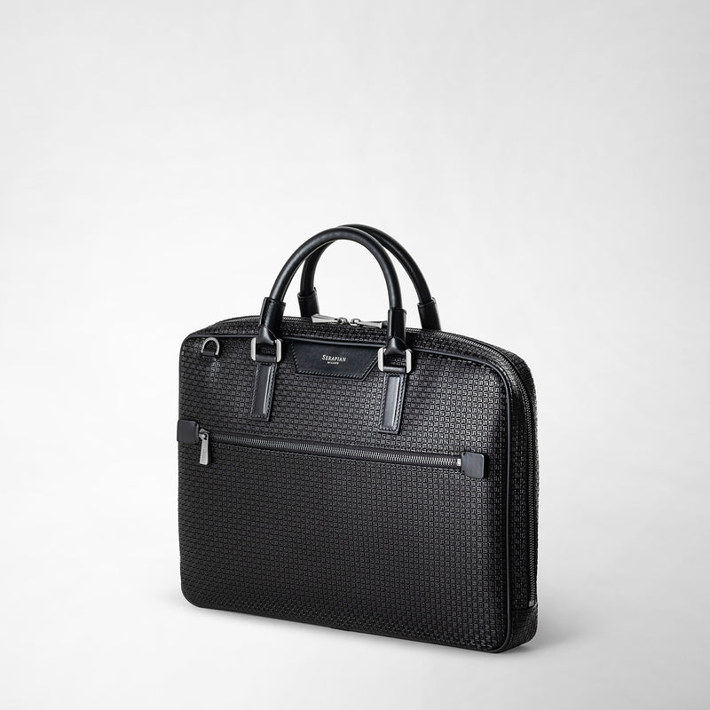 Serapian Borsa business extra slim in stepan nero-nero eclissi Offerte