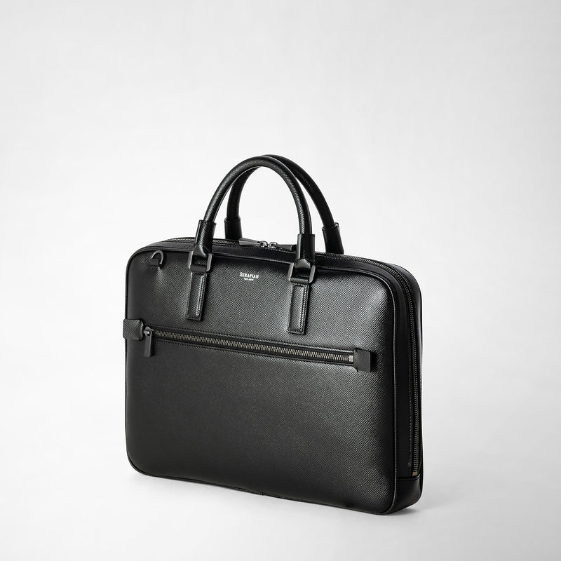 Serapian Borsa business extra slim in pelle evoluzione nero Hotsell