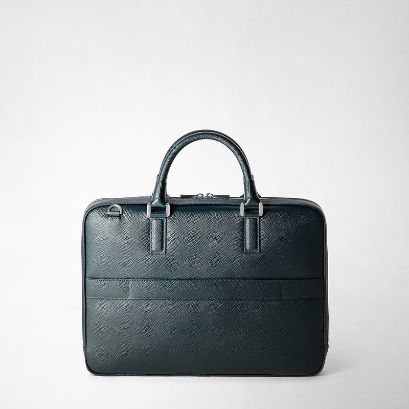 Serapian Borsa business extra slim in pelle evoluzione blu navy Vendita Calda