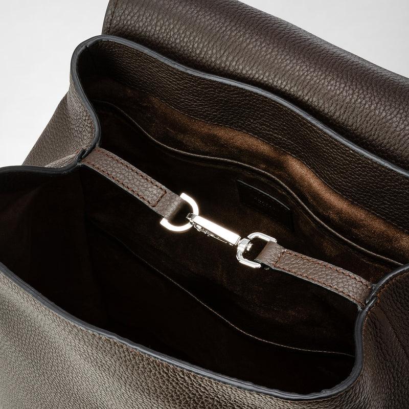 Serapian Day backpack in cachemire leather espresso Vendita Economica
