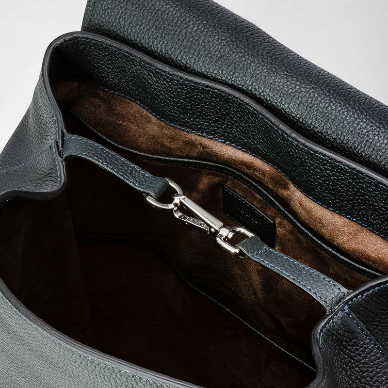 Serapian Day backpack in cachemire leather navy blue Saldi Di Fabbrica