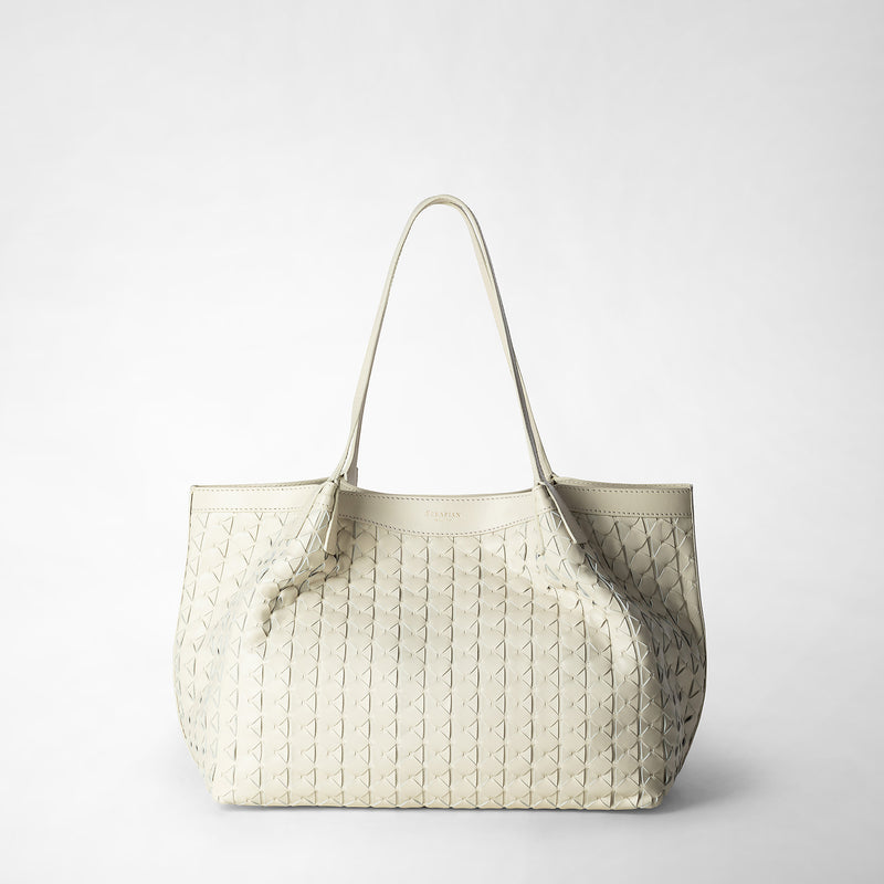 Serapian Tote bag secret piccola in mosaico panna Vendite Flash