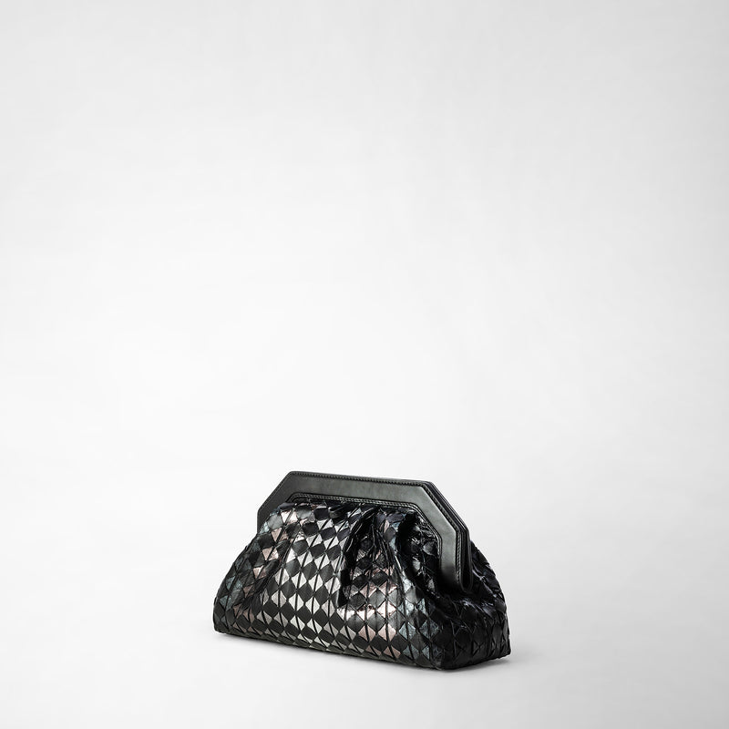 Serapian CLUTCH SECRET IN MOSAICO ED ELAPHE In Saldo