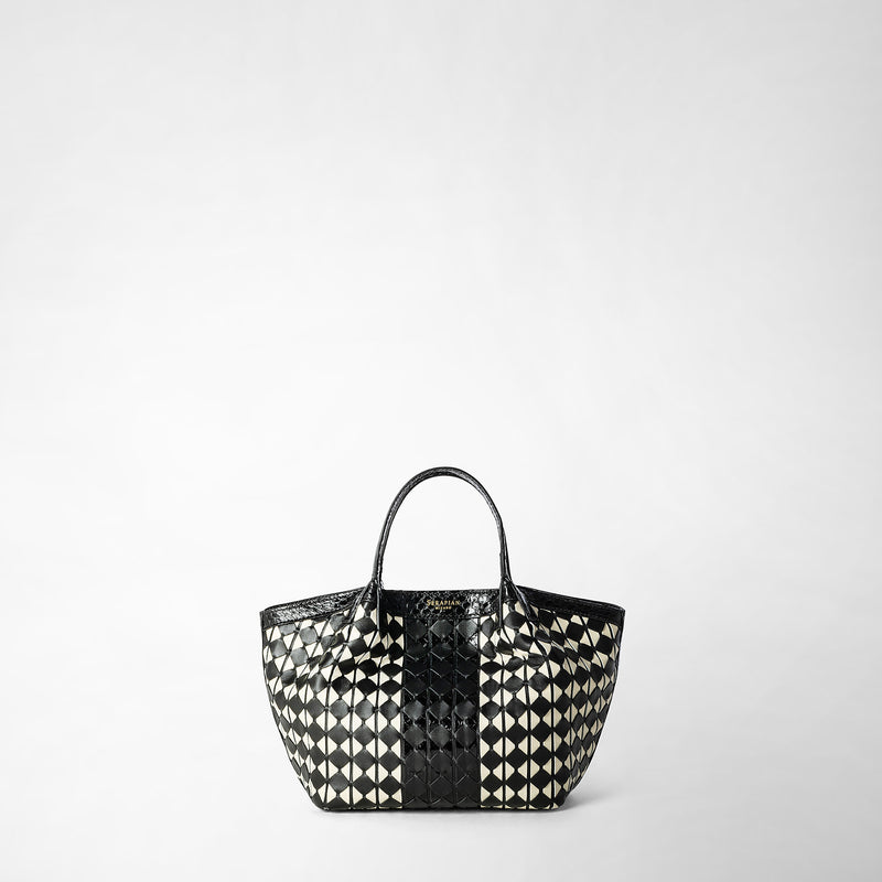 Serapian Mini secret bag mosaico elaphe black and off white Spedizione Gratuita